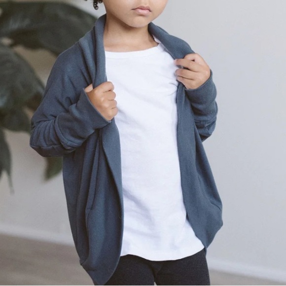 Mini Mioche Shawl Cardi Heather Gray Sweatshirt Open Cardigan Size 2 - Picture 8 of 8